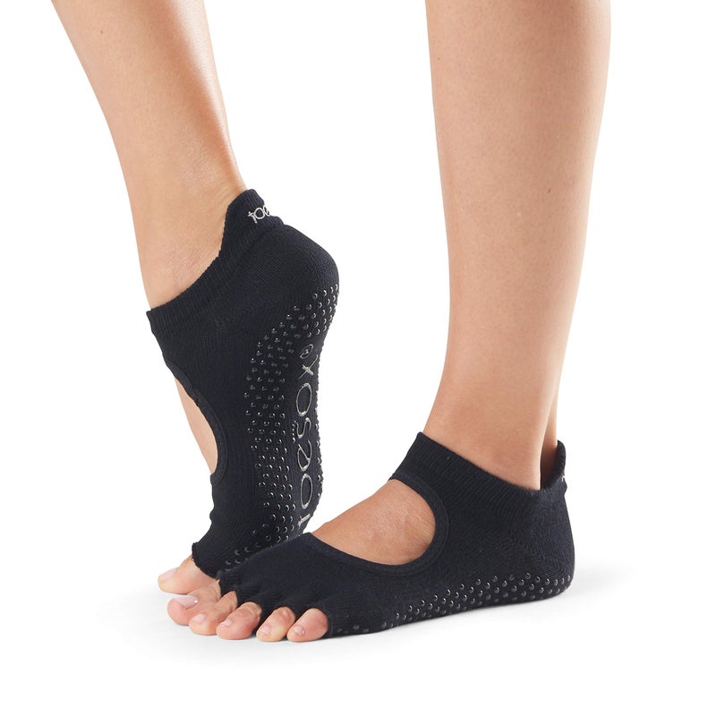 toesox Women's Bellarina Open Toe Socks with Grips, Non-Slip Half Toe Grip Socks, Yoga, Pilates, Barre, Dance - Image 1